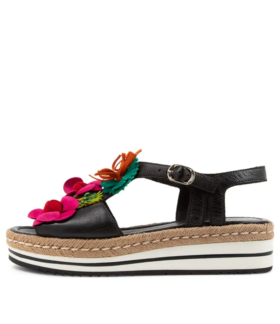 Women DJANGO & JULIETTE Espadrilles<Abela Black Multi Leather Sandals