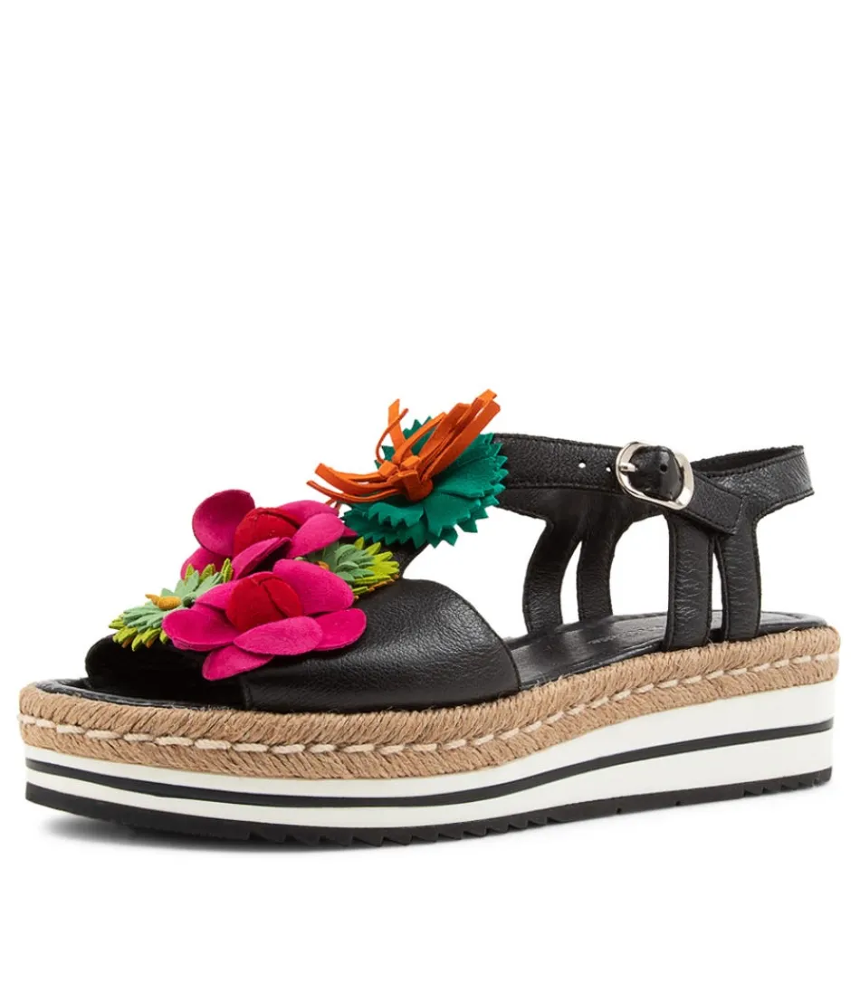 Women DJANGO & JULIETTE Espadrilles<Abela Black Multi Leather Sandals