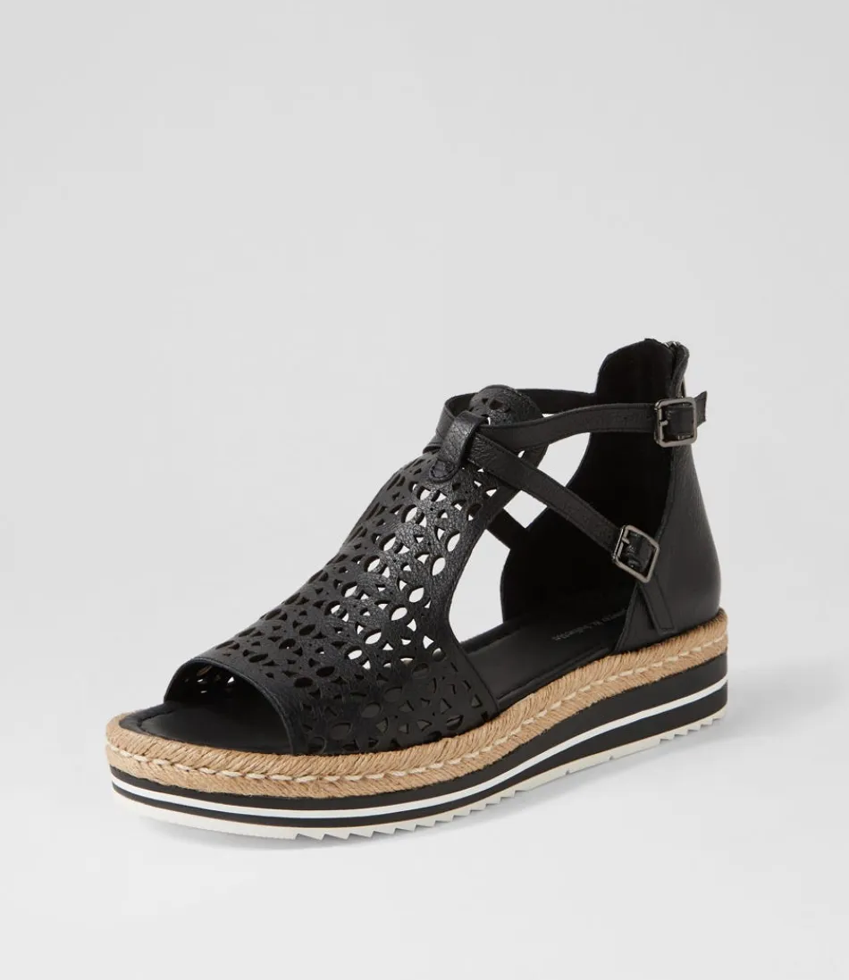 Women DJANGO & JULIETTE Espadrilles<Accra Black Leather Espadrilles