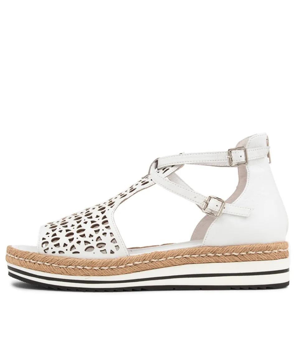 Women DJANGO & JULIETTE Espadrilles<Accra Lrg White Leather Espadrilles