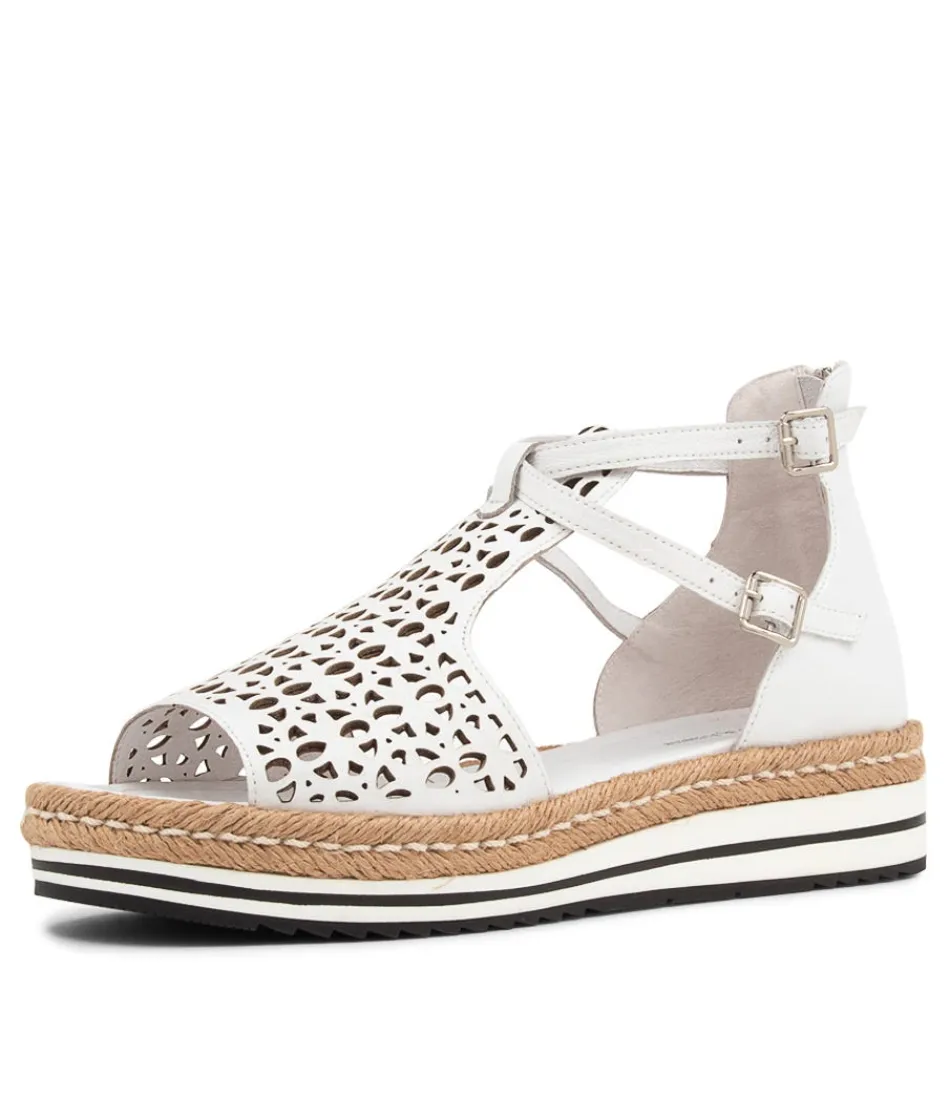 Women DJANGO & JULIETTE Espadrilles<Accra Lrg White Leather Espadrilles