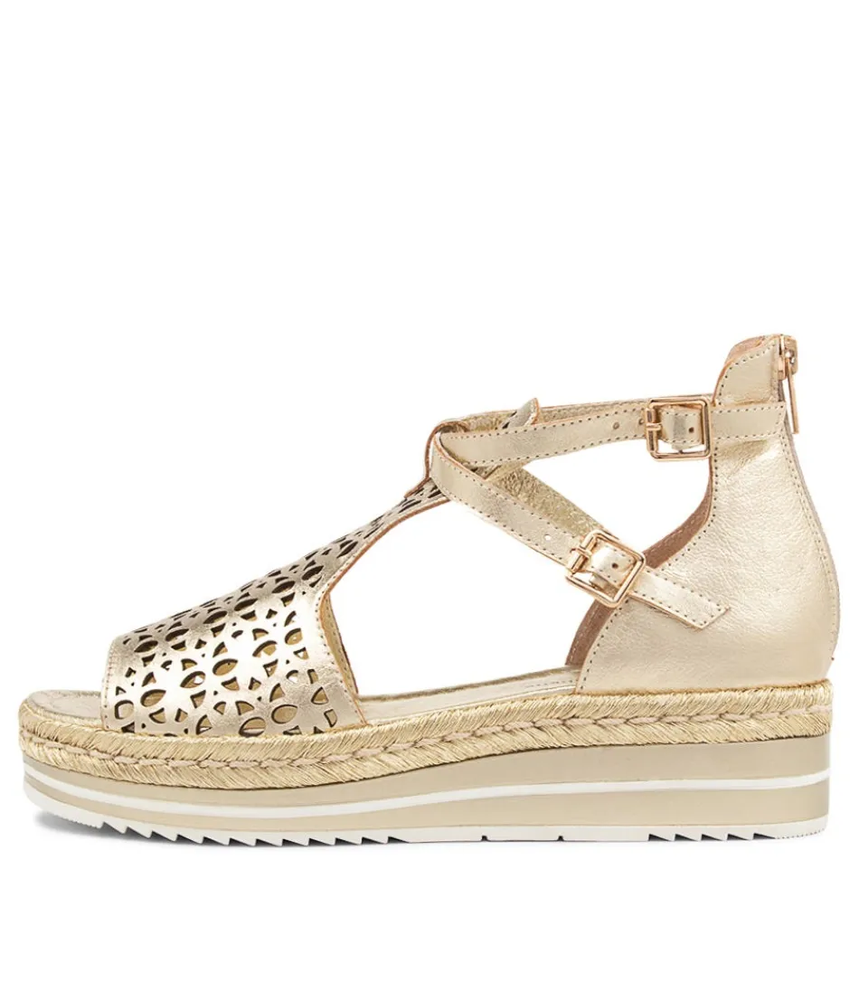 Women DJANGO & JULIETTE Espadrilles<Accra Pale Gold Rope Leather Espadrilles