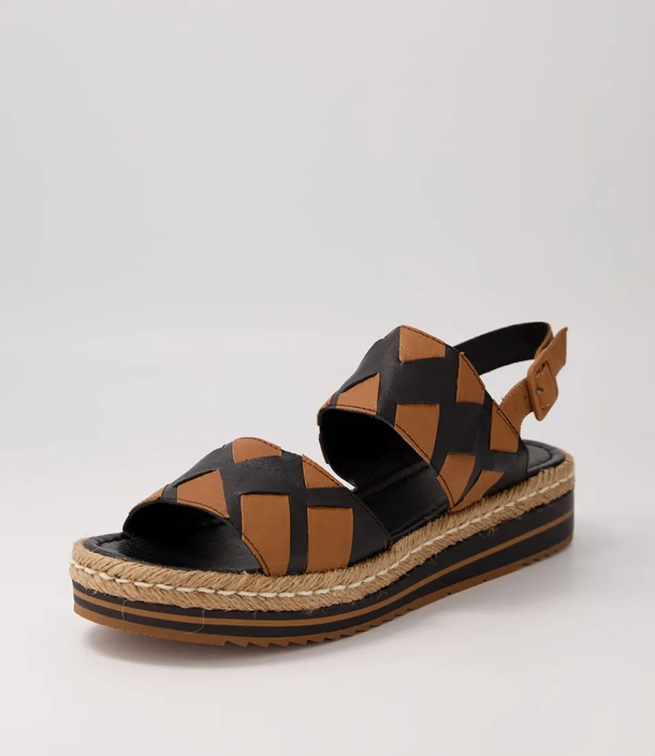 Women DJANGO & JULIETTE Espadrilles<Acke Black Dark Tan Leather Espadrilles