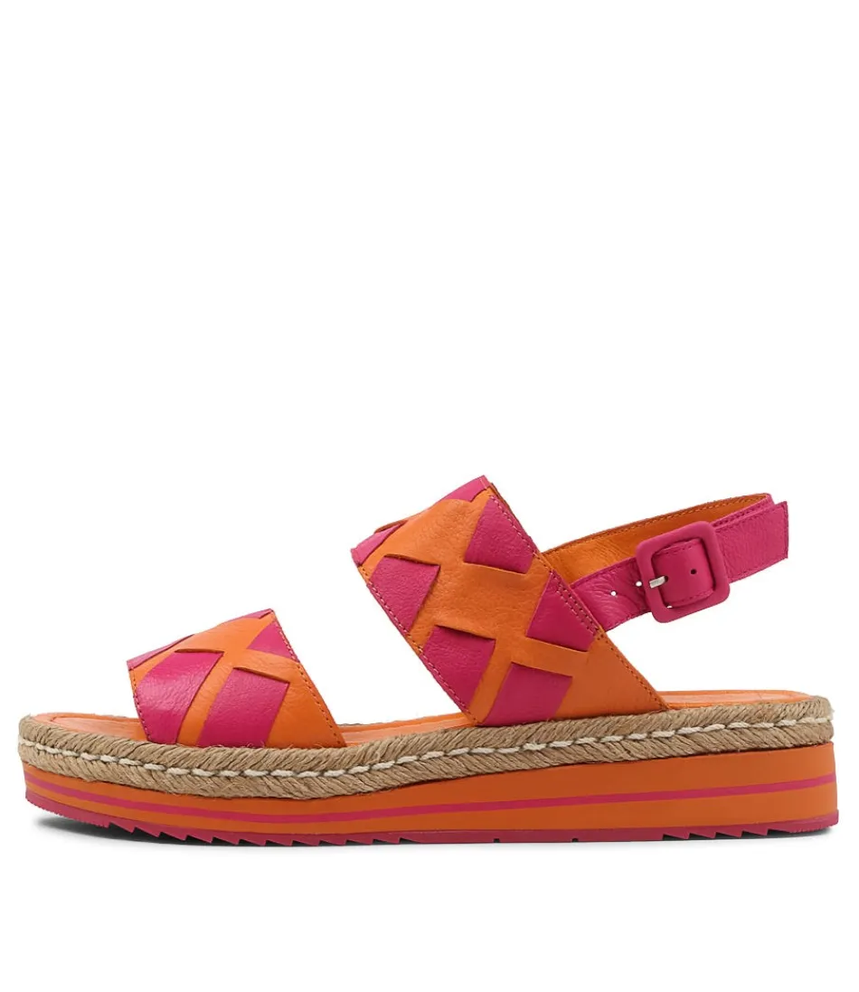 Women DJANGO & JULIETTE Espadrilles<Acke Orange Fuchsia Leather Espadrilles