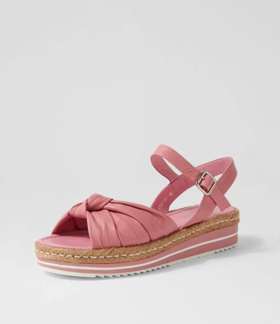 Women DJANGO & JULIETTE Espadrilles<Adah Lrg Pretty Pink Leather Espadrilles