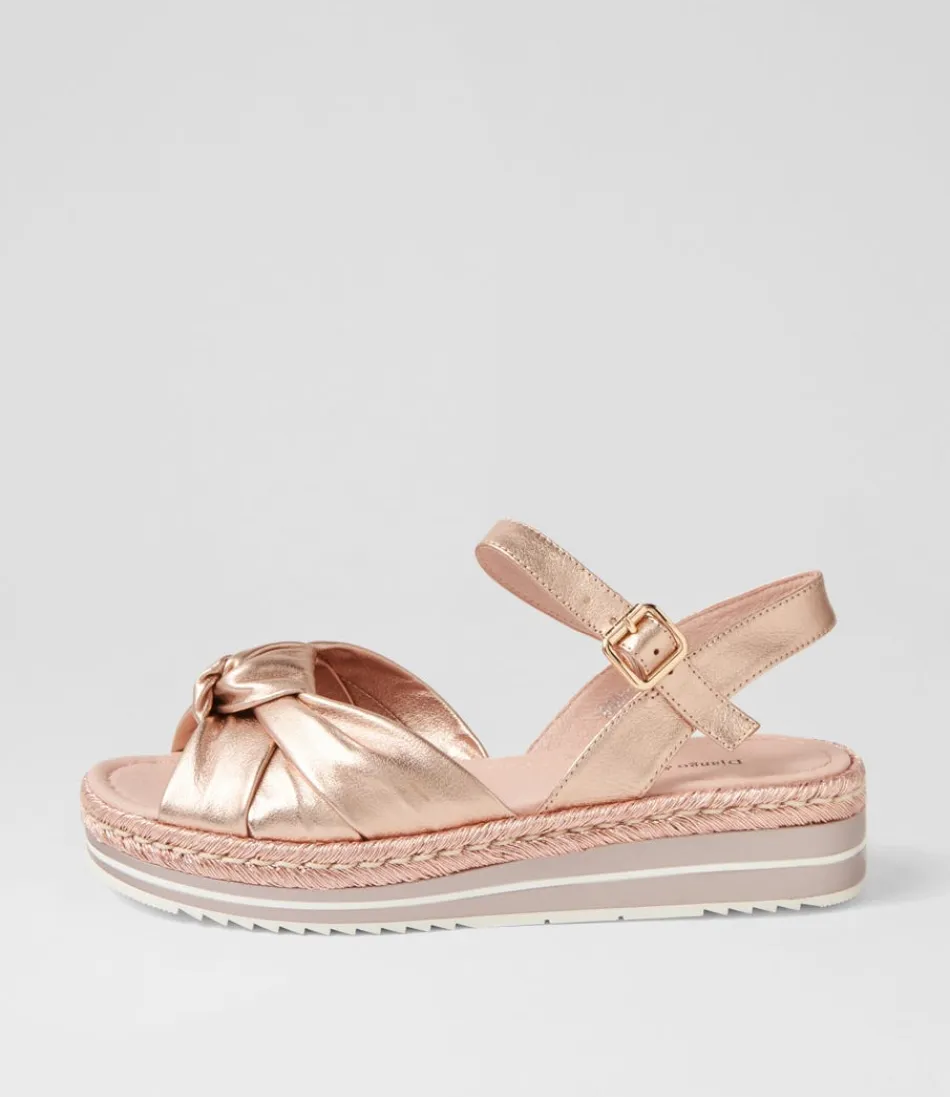 Women DJANGO & JULIETTE Espadrilles<Adah Pale Rose Gold Rope Leather Espadrilles