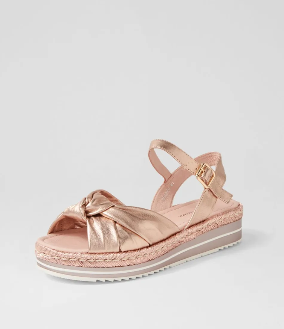 Women DJANGO & JULIETTE Espadrilles<Adah Pale Rose Gold Rope Leather Espadrilles