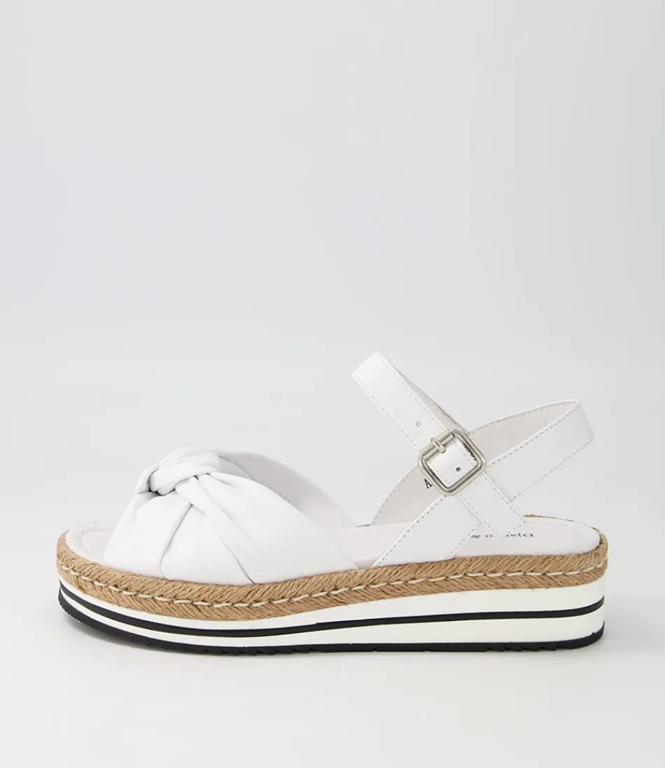 Women DJANGO & JULIETTE Espadrilles<Adah White Leather Espadrilles