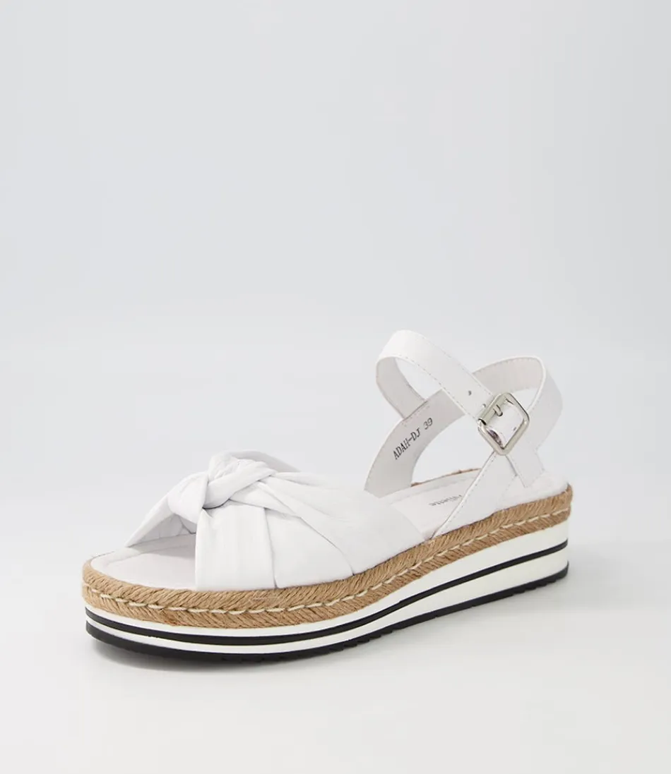 Women DJANGO & JULIETTE Espadrilles<Adah White Leather Espadrilles