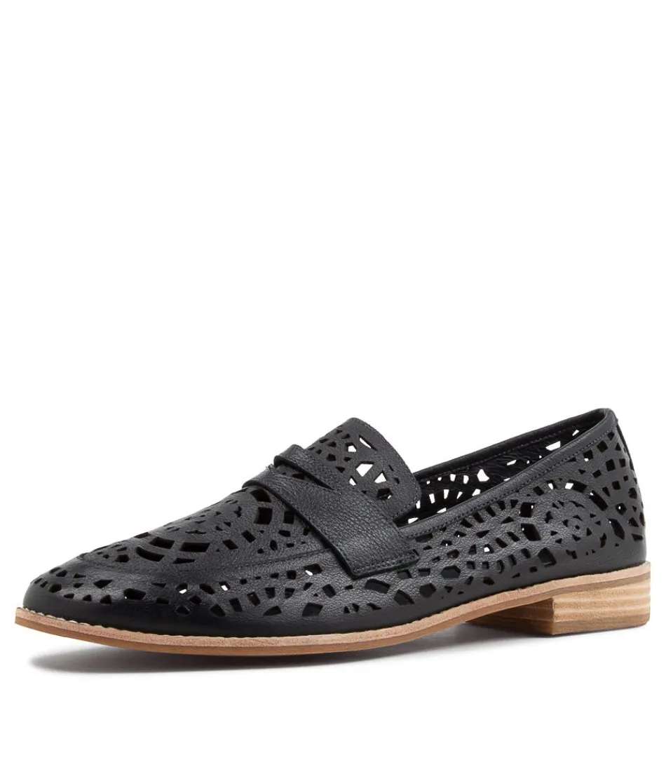 Women DJANGO & JULIETTE Loafers<Addah Lrg Navy Leather Loafers