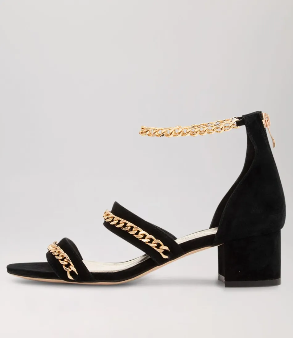 Women DJANGO & JULIETTE Heels<Adina Black Suede Sandals