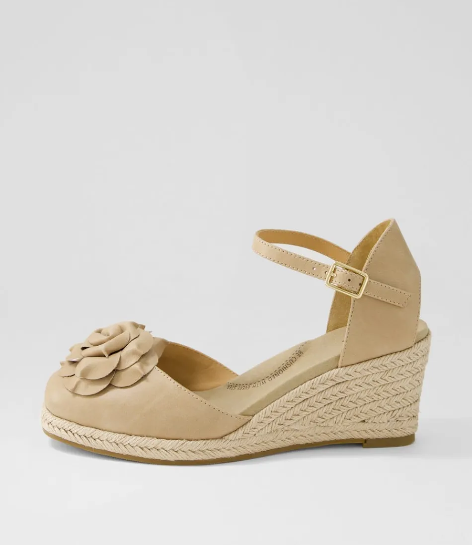 Women ZIERA Wedges<Adira W Latte Leather Wedges