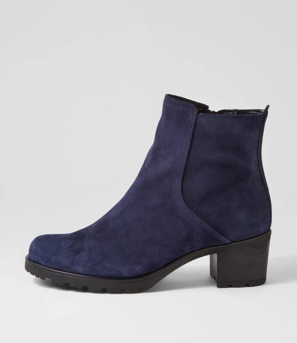 Women GABOR Boots<Agnes Marine Suede Chelsea Boots