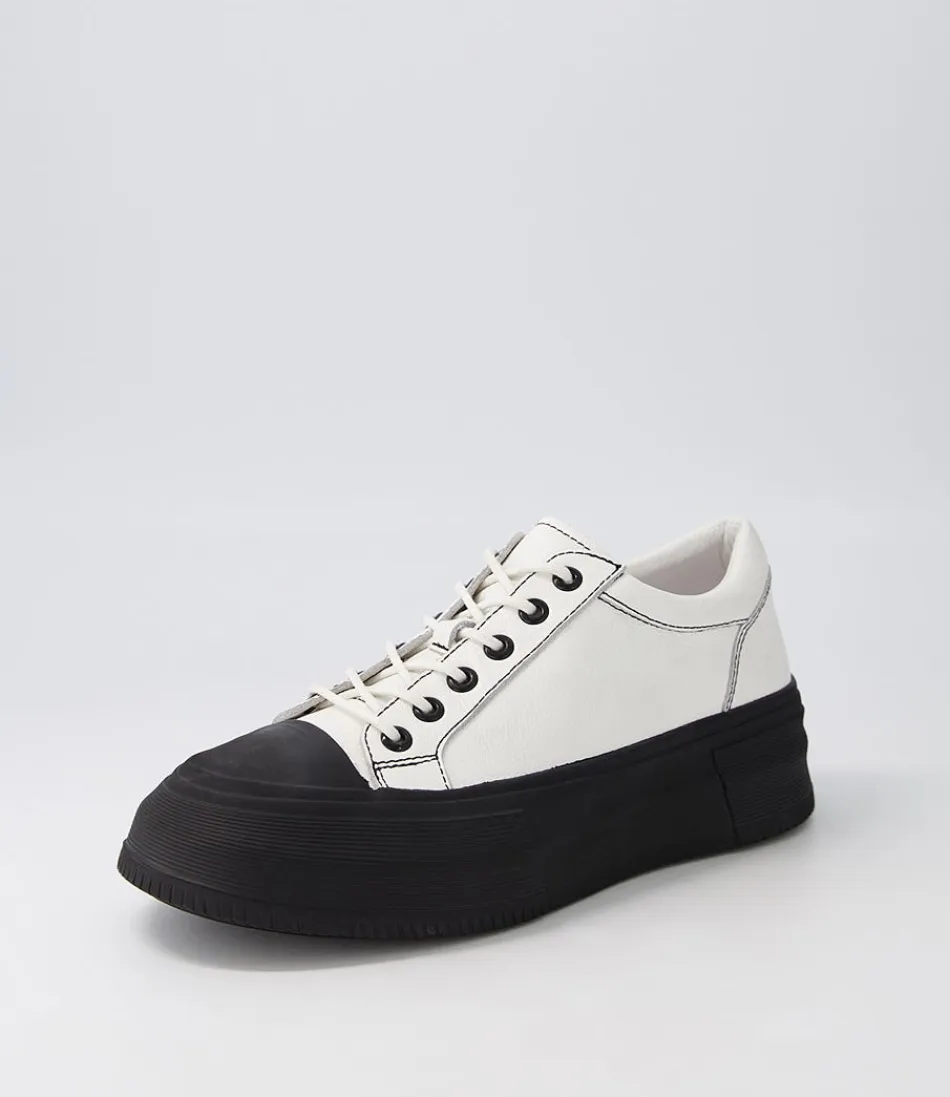 Women DJANGO & JULIETTE Sneakers<Agot White Black Leather Stitch Sneakers