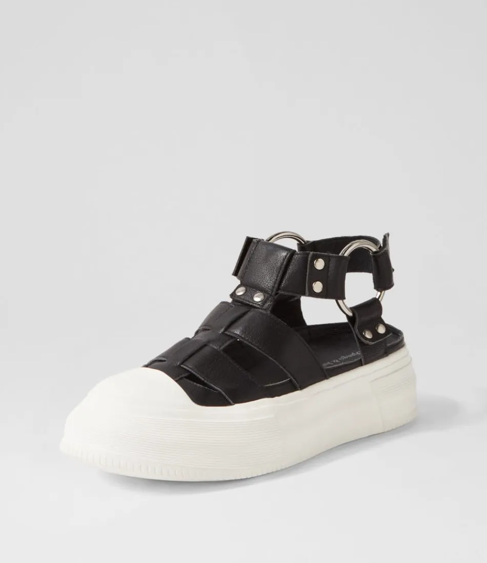 Women DJANGO & JULIETTE Sneakers<Akash Black White Leather Sneakers