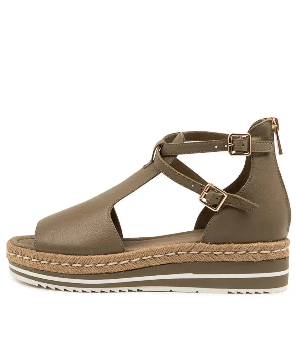 Women DJANGO & JULIETTE Espadrilles<Alexys Dk Khaki Leather