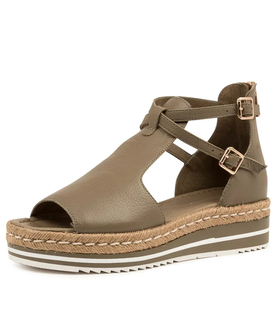 Women DJANGO & JULIETTE Espadrilles<Alexys Dk Khaki Leather