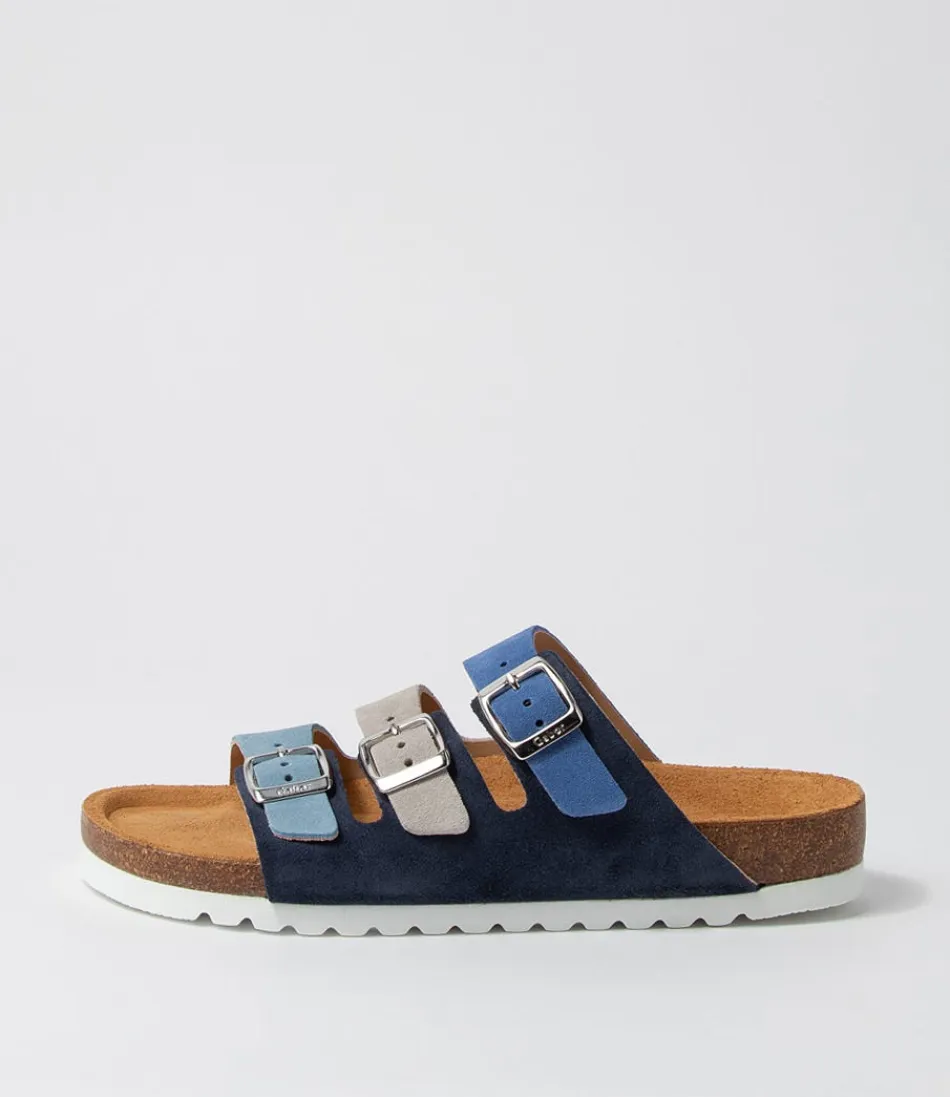 Women GABOR Comfort<Alfy Blau Kombi Suede Sandals