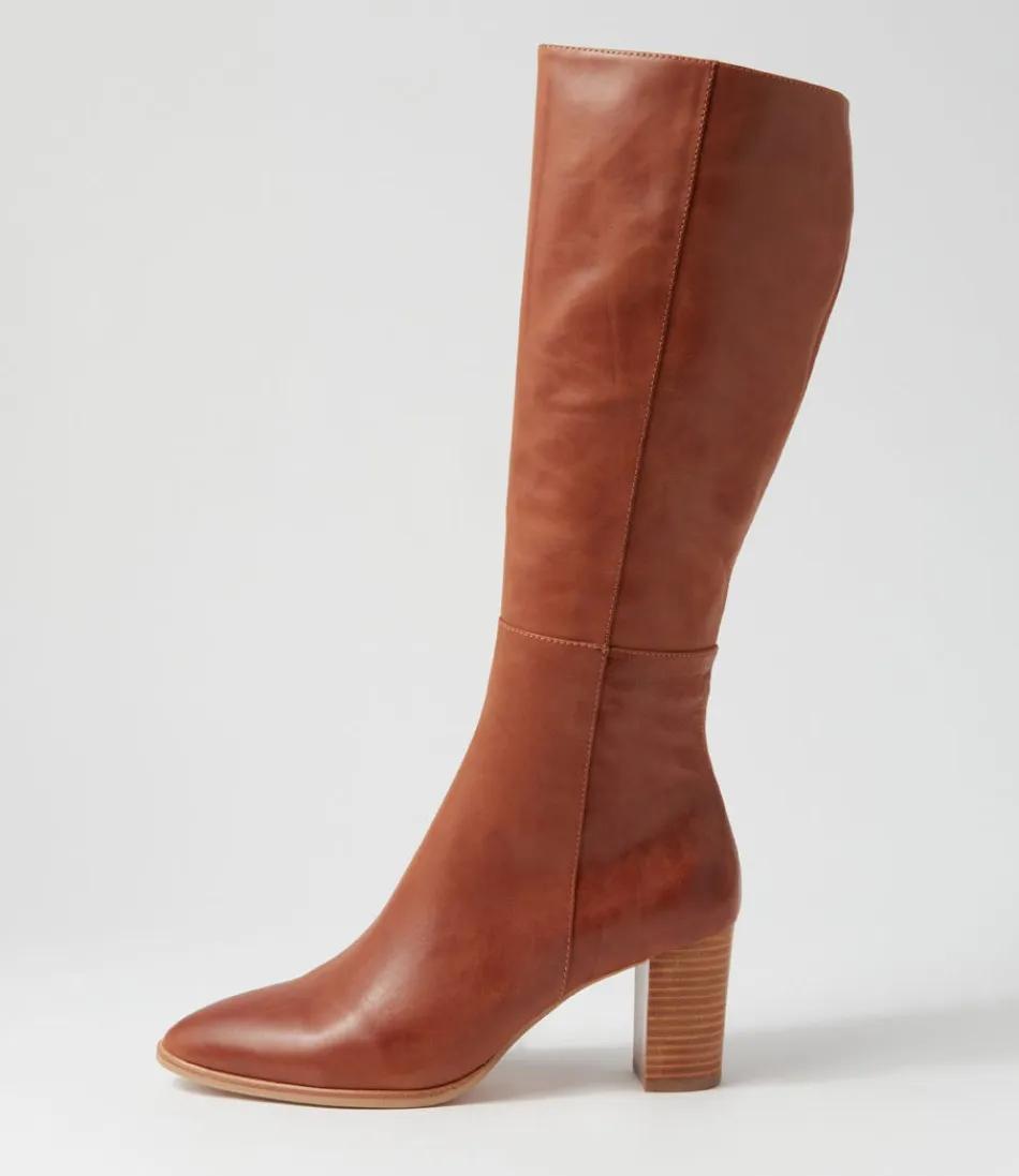 Women DJANGO & JULIETTE Boots<Allouta Cognac Leather Knee High Boots