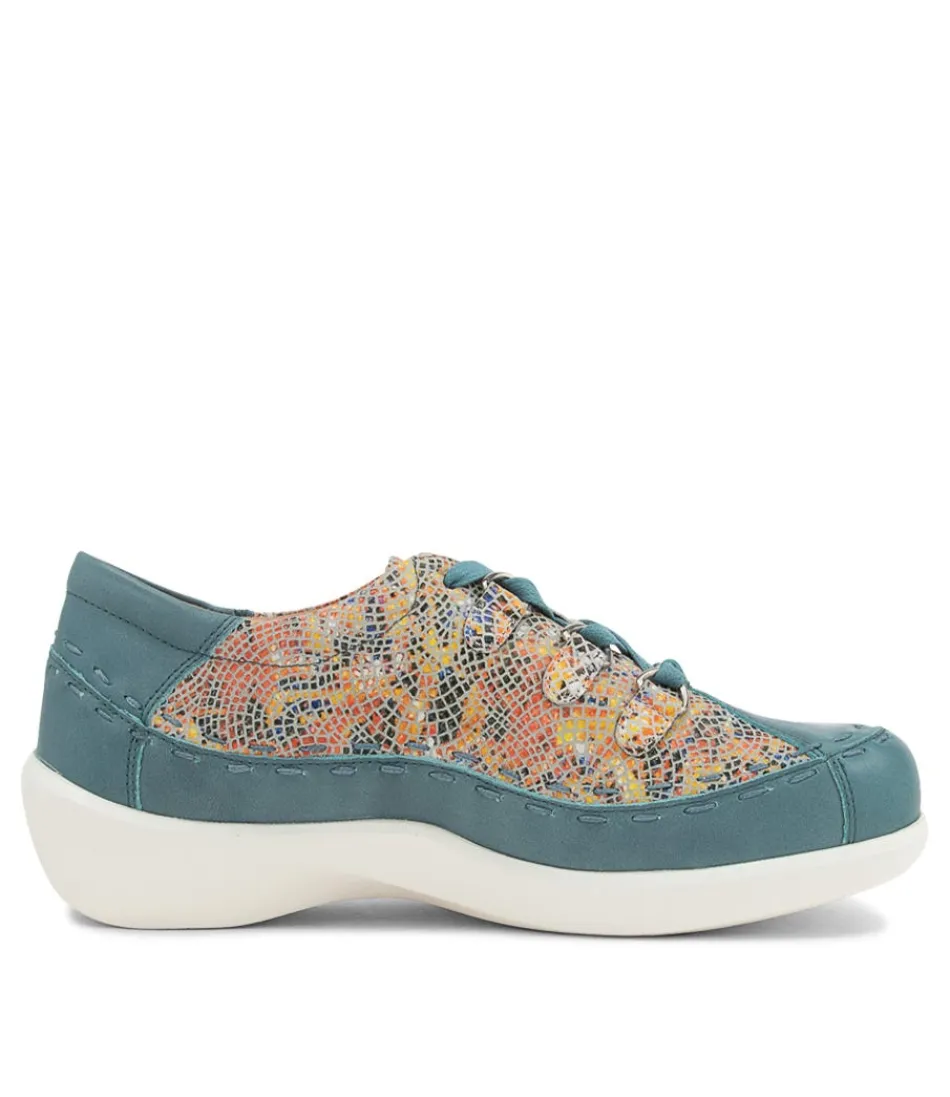 Women ZIERA Comfort<Allsorts Xw Blue White Multi Flat Shoes