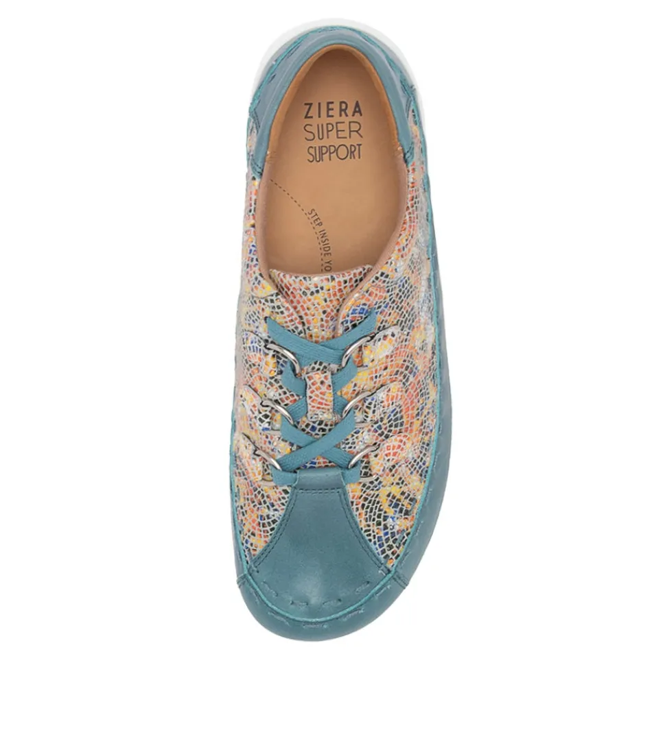 Women ZIERA Comfort<Allsorts Xw Blue White Multi Flat Shoes
