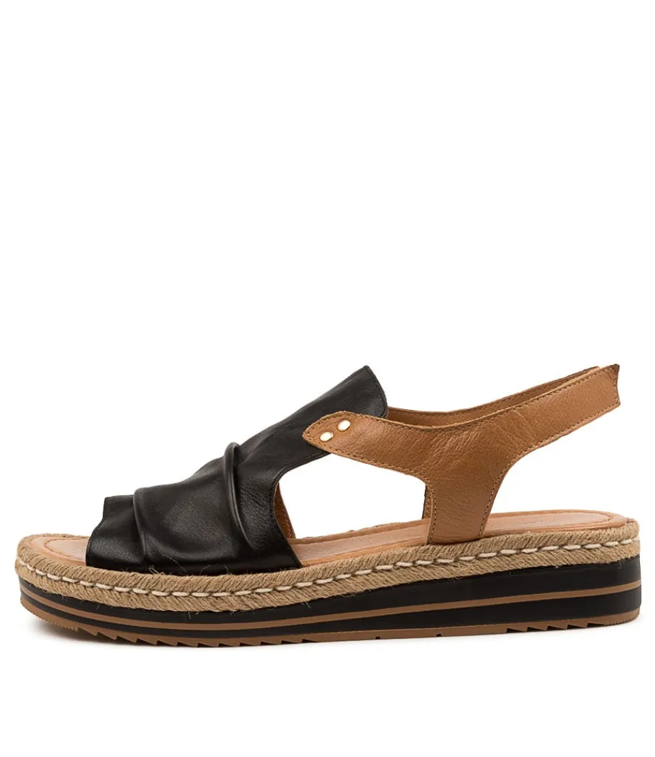 Women DJANGO & JULIETTE Espadrilles<Alora Lrg Black-Dk Tan