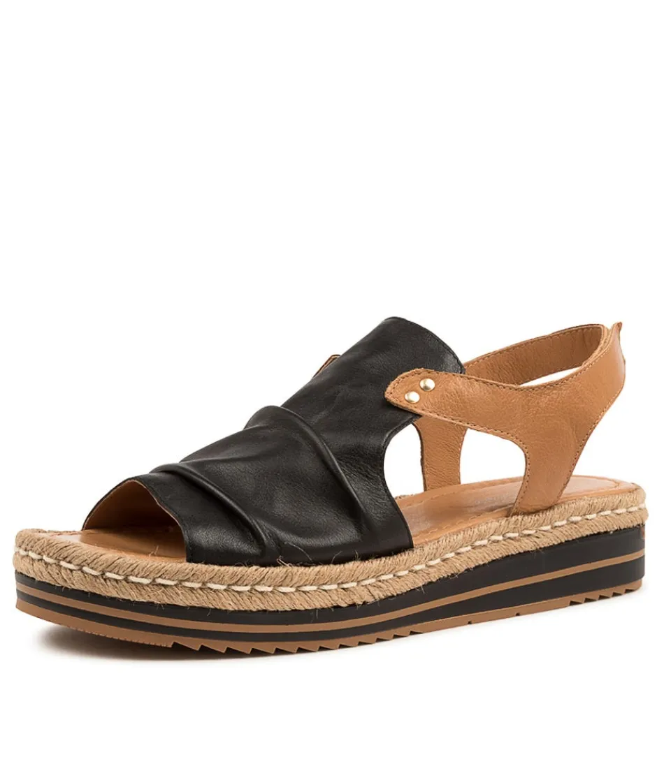 Women DJANGO & JULIETTE Espadrilles<Alora Lrg Black-Dk Tan