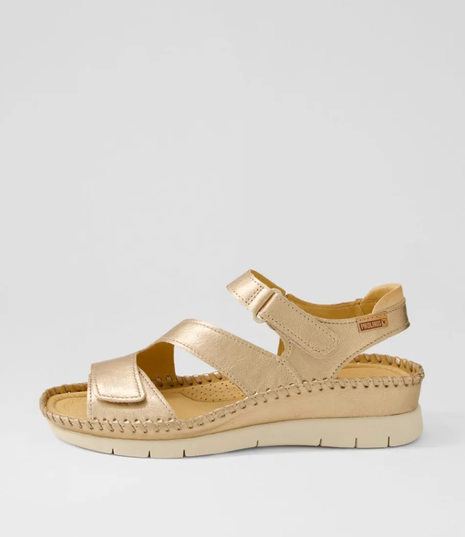 Women PIKOLINOS Flats<Altea 31 Champagne Leather Sandals