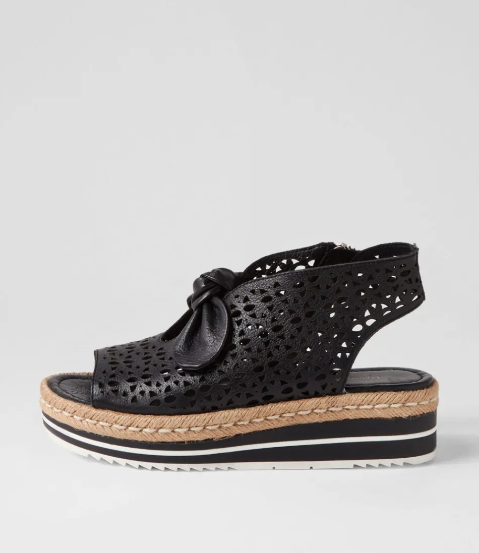 Women DJANGO & JULIETTE Espadrilles<Altona Black Leather Sandals