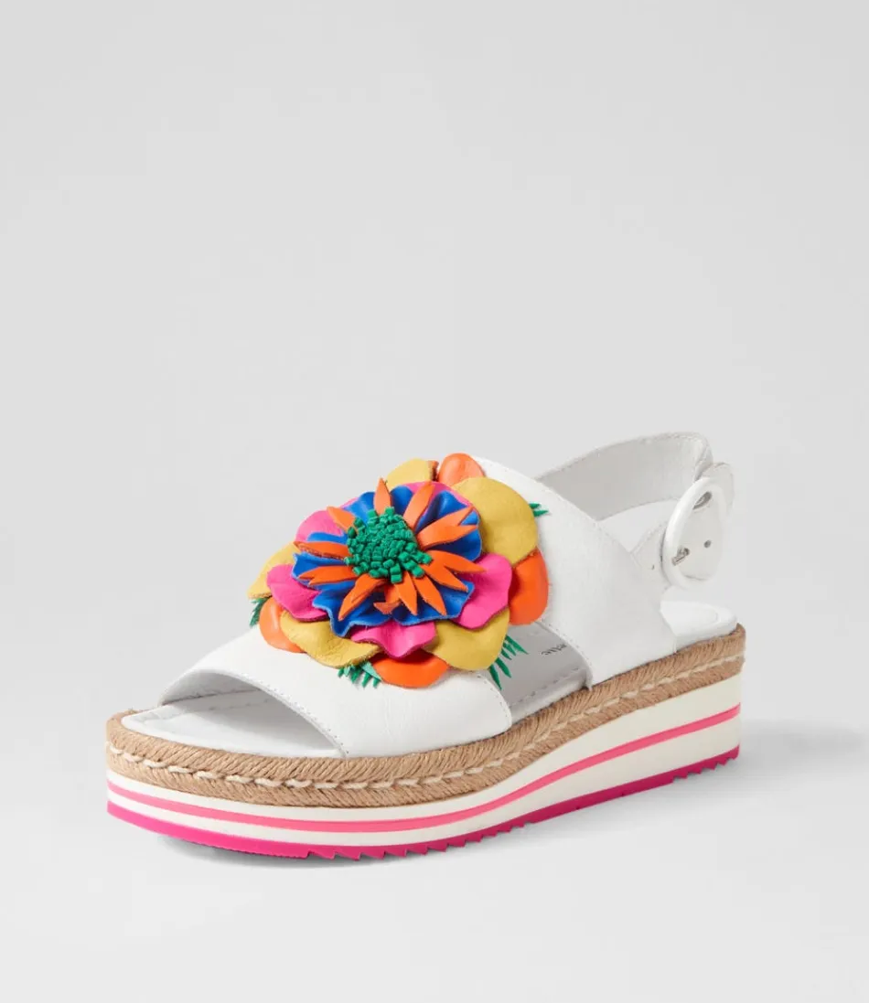 Women DJANGO & JULIETTE Espadrilles<Amare White Bright Multi Leather Espadrilles