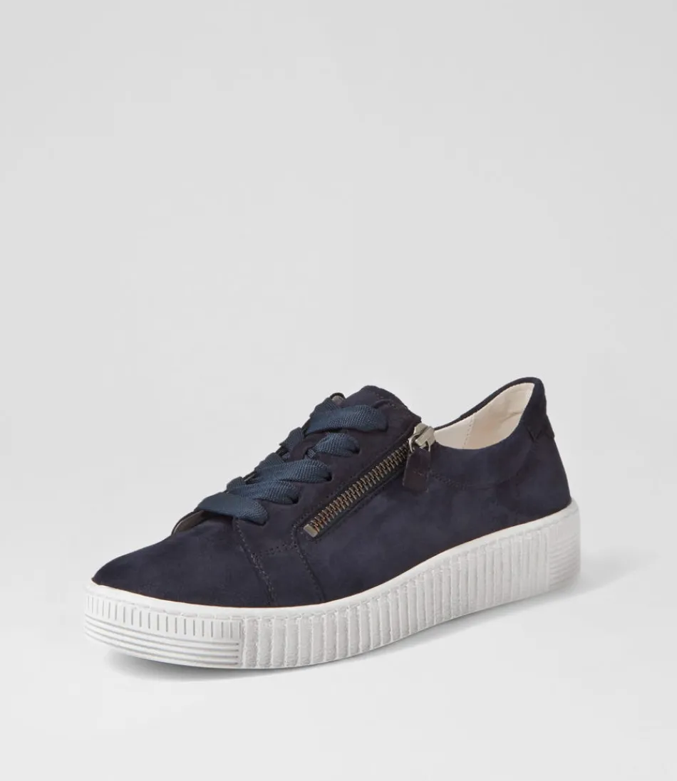 Women GABOR Comfort<Amelia Atlantik Suede Sneakers