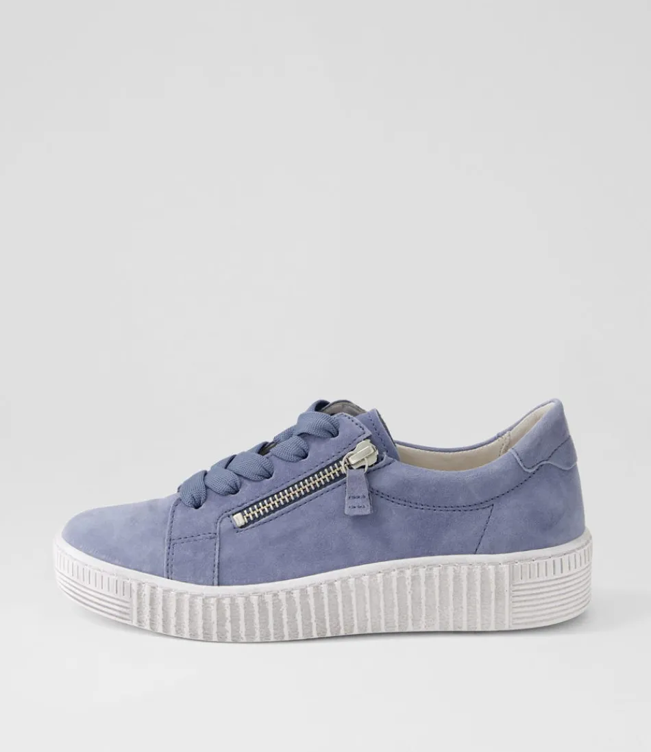 Women GABOR Comfort<Amelia Nautic White Suede Sneakers