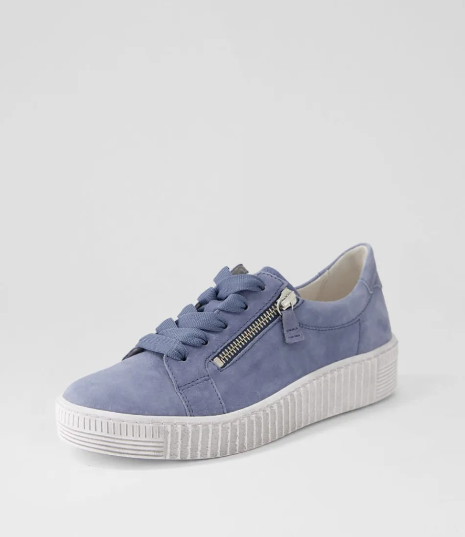 Women GABOR Comfort<Amelia Nautic White Suede Sneakers