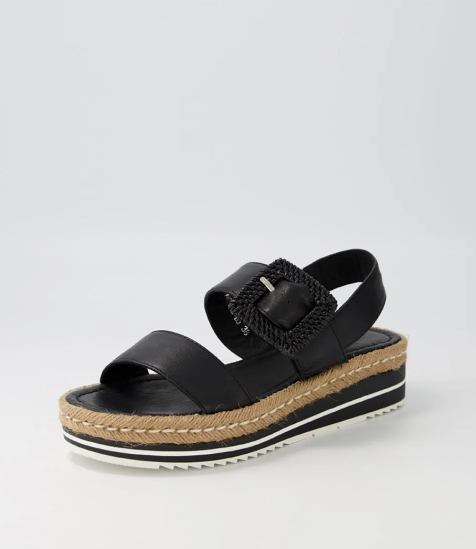 Women DJANGO & JULIETTE Espadrilles<Antons Black Leather Espadrilles