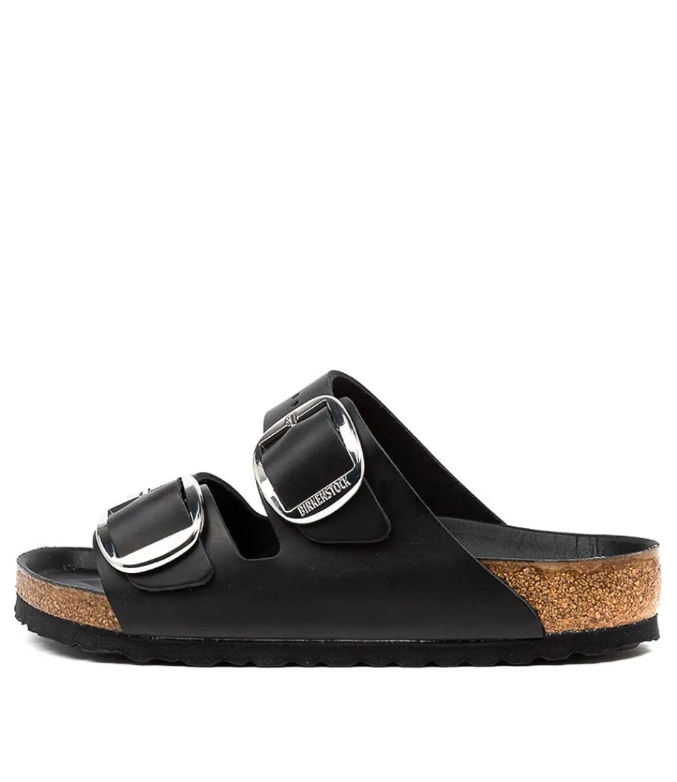 Women BIRKENSTOCK Flats<Arizona Big Buckle Black Oiled Leather