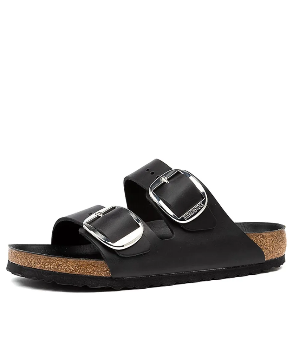 Women BIRKENSTOCK Flats<Arizona Big Buckle Black Oiled Leather