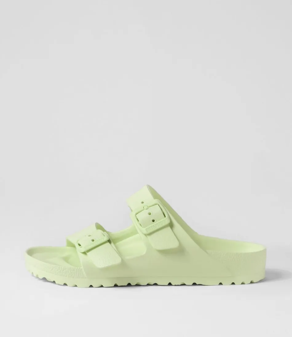 Women BIRKENSTOCK Comfort<Arizona Eva Faded Lime Eva Slides