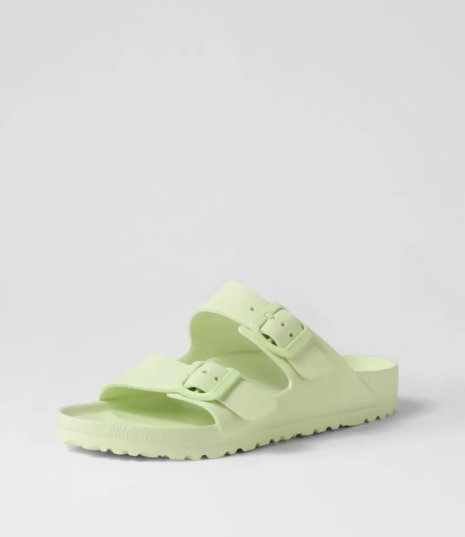 Women BIRKENSTOCK Comfort<Arizona Eva Faded Lime Eva Slides