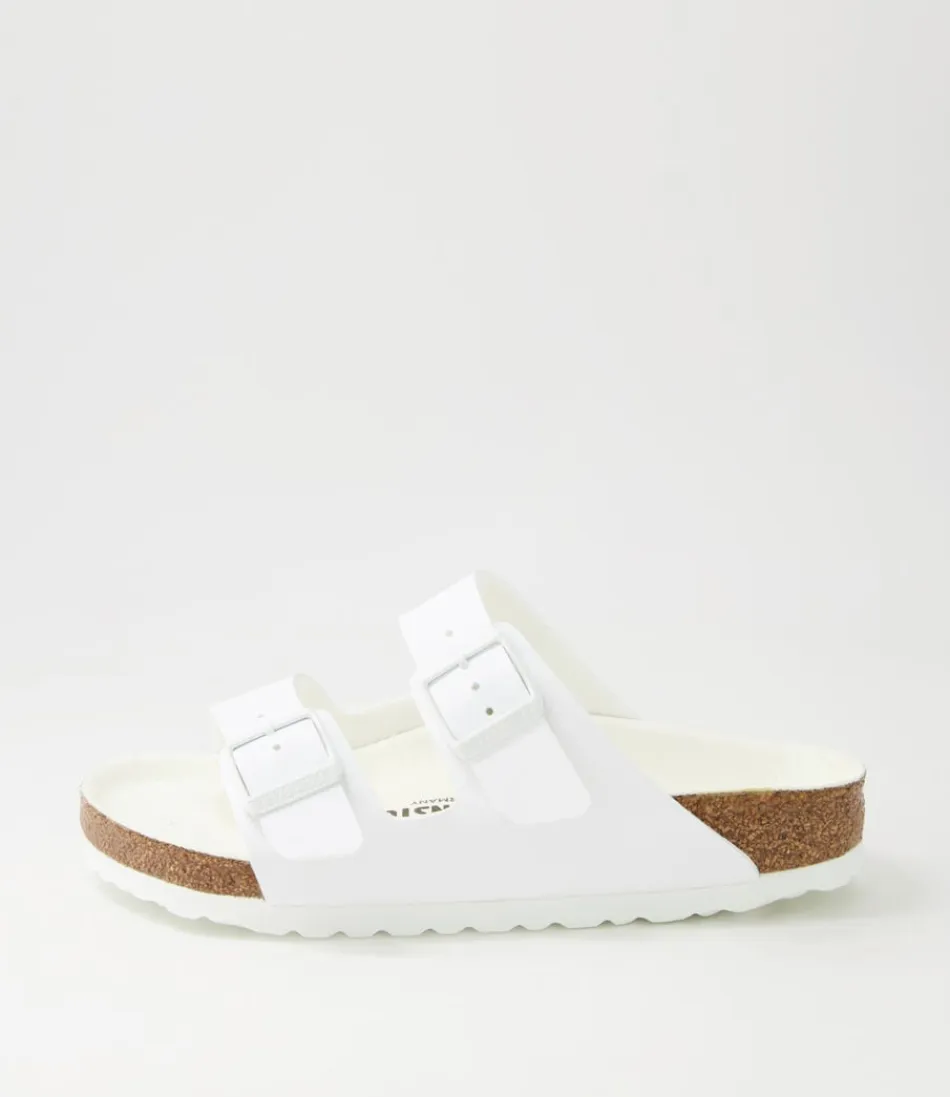 Women BIRKENSTOCK Comfort<Arizona Semi Exq White Birkoflor Slides