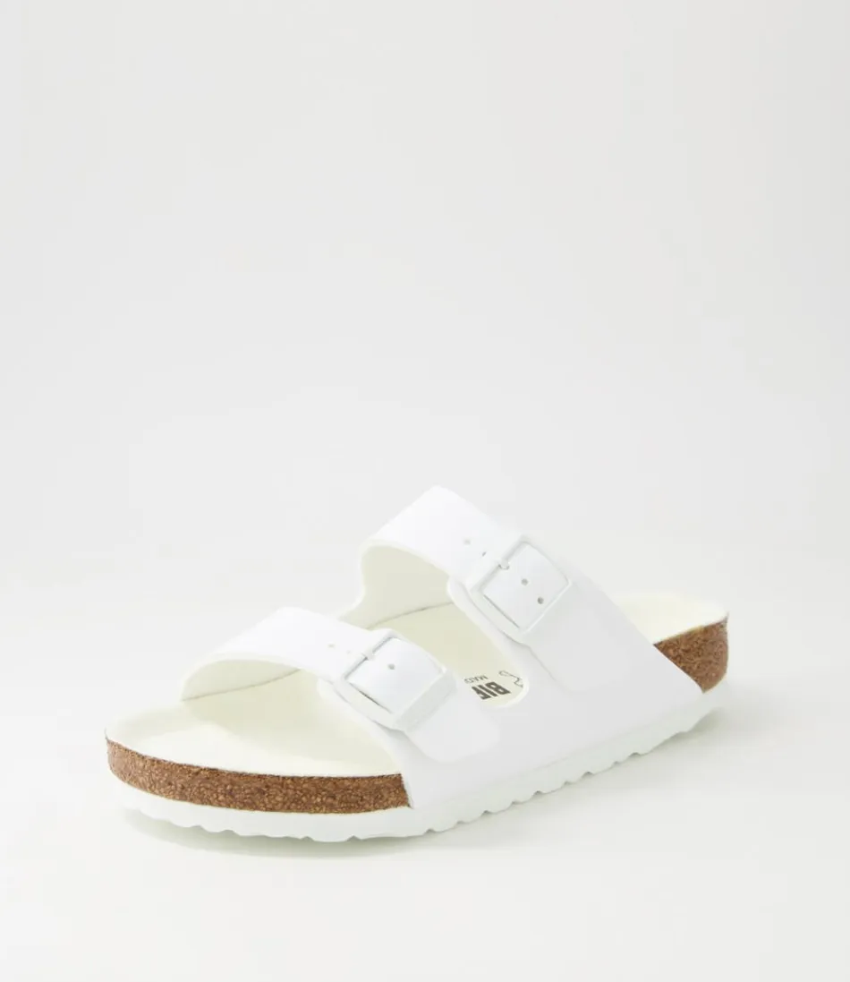 Women BIRKENSTOCK Comfort<Arizona Semi Exq White Birkoflor Slides