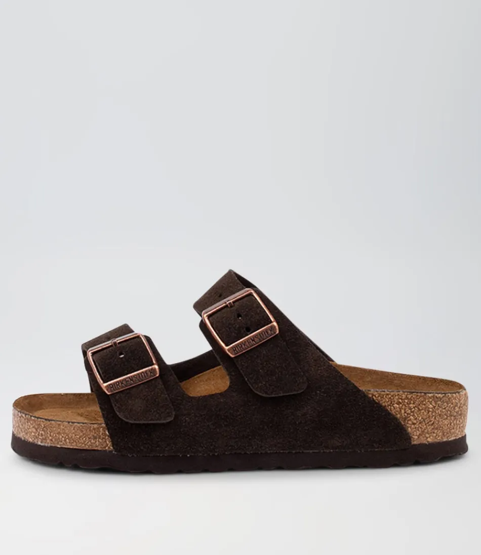 Women BIRKENSTOCK Comfort<Arizona Sfb Mocca Suede Slides