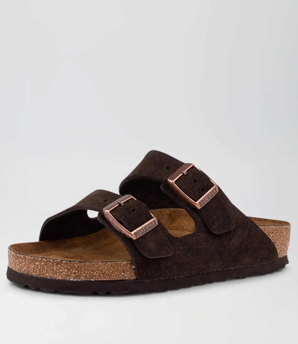 Women BIRKENSTOCK Comfort<Arizona Sfb Mocca Suede Slides