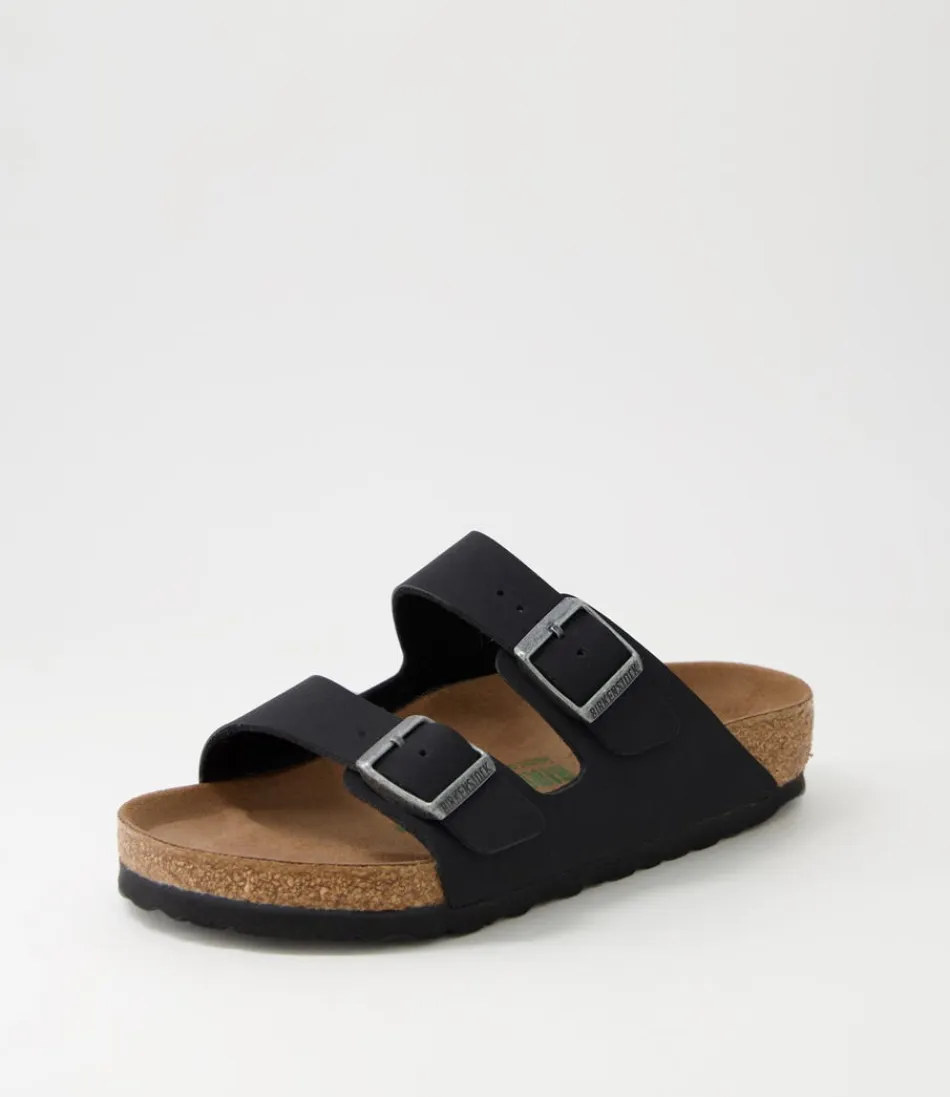 Women BIRKENSTOCK Comfort<Arizona Vegan W Black Birkibuc Slides