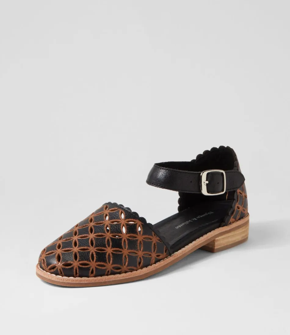 Women DJANGO & JULIETTE Flats<Ashby Black Tan Leather Mary Janes