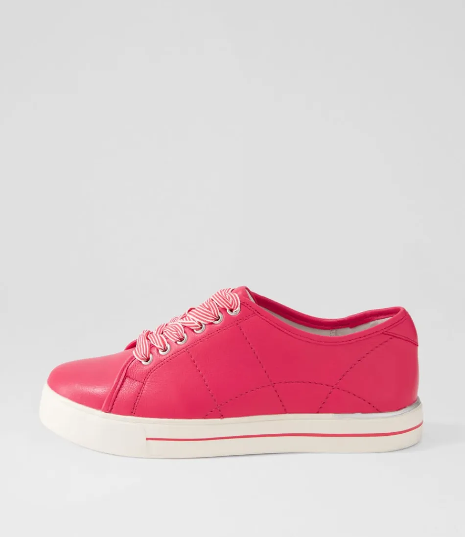 Women ZIERA Sneakers<Ashleen W Bright Pink Leather Sneakers