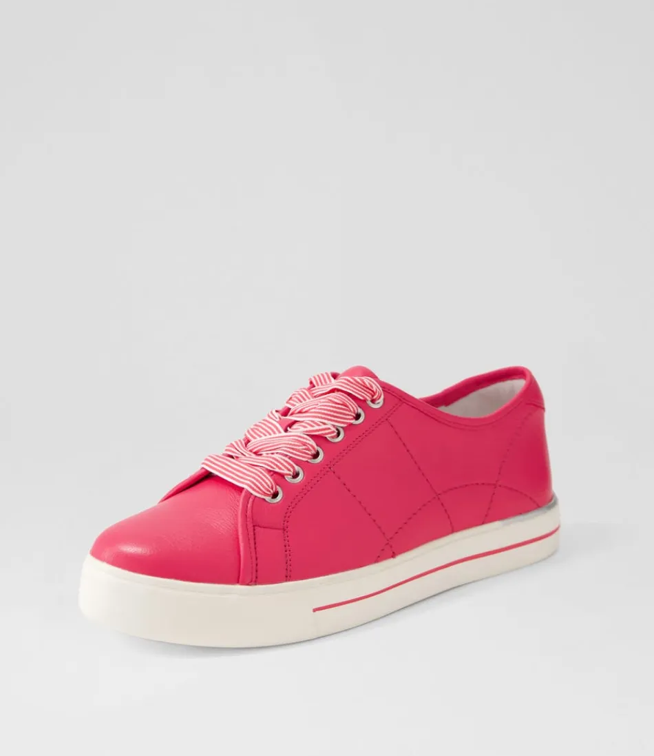 Women ZIERA Sneakers<Ashleen W Bright Pink Leather Sneakers