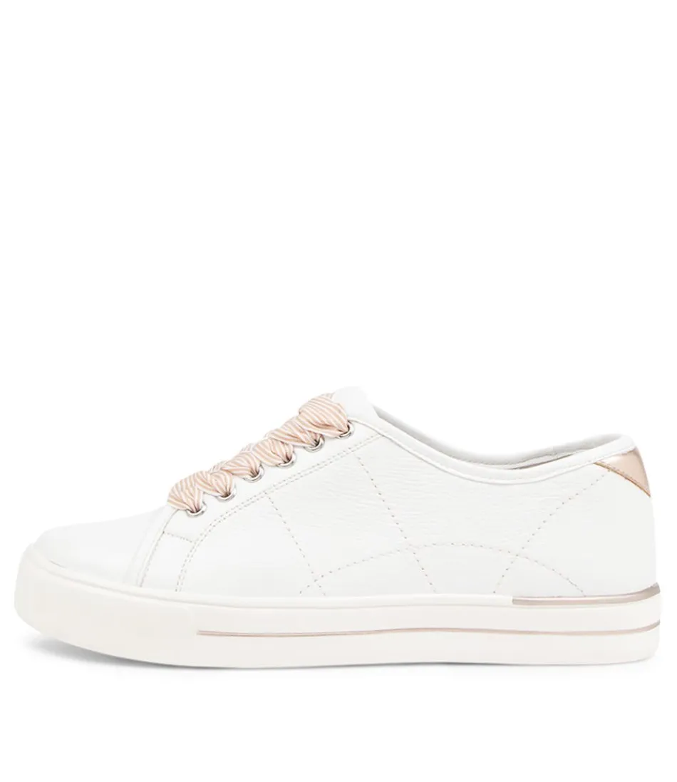 Women ZIERA Sneakers<Ashleen W White Rose Gold Leather Sneakers