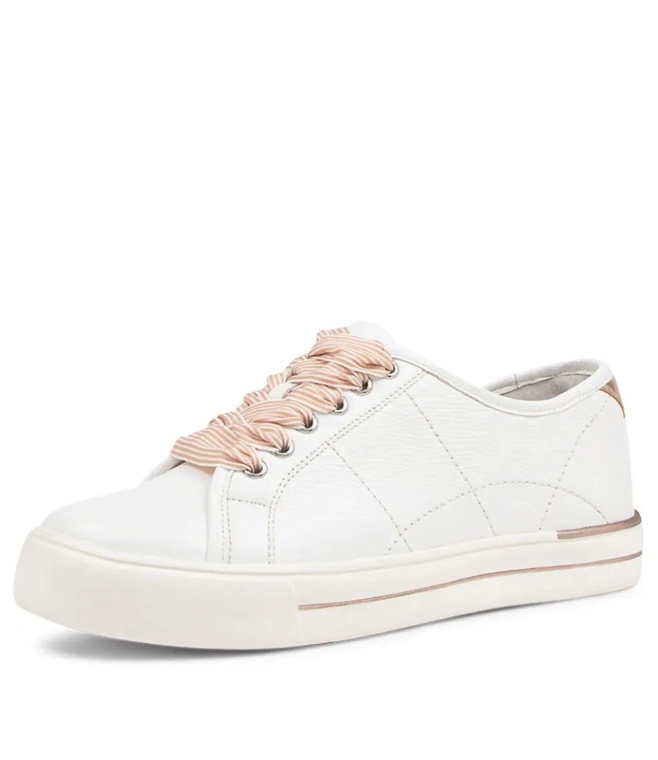 Women ZIERA Sneakers<Ashleen W White Rose Gold Leather Sneakers