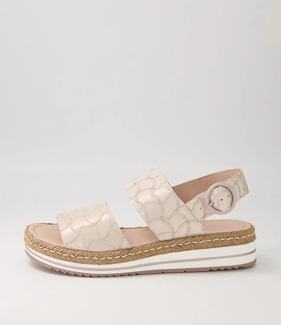 Women DJANGO & JULIETTE Espadrilles<Atha Large Fit Nude Frill Leather Sandals