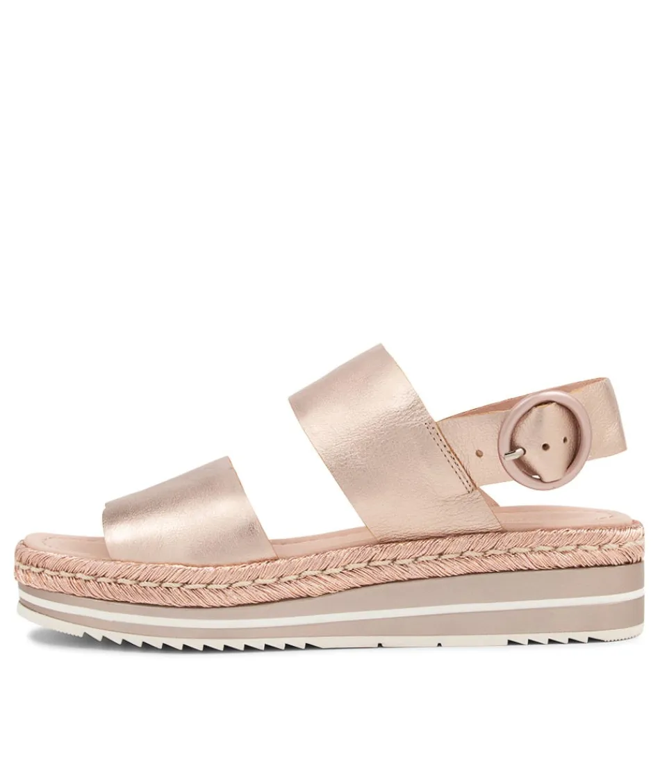 Women DJANGO & JULIETTE Espadrilles<Atha Pale Rose Gold Rope Leather Sandals